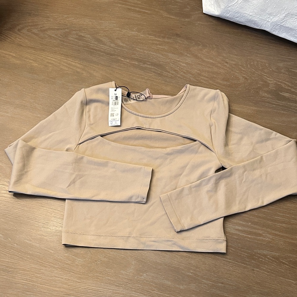 New with tags Garage Beige Long Sleeve Bodysuit
